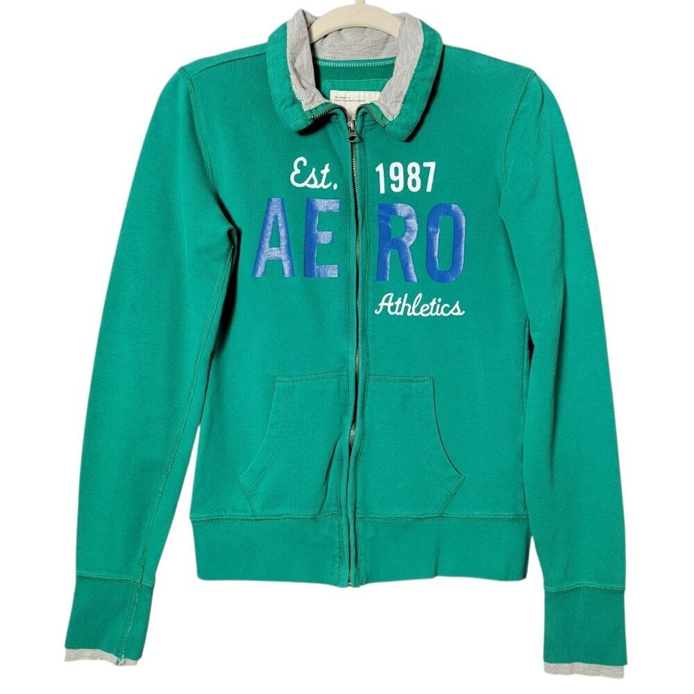 Aeropostale Y2K 2000s Coquette Sporty Retro Campus Layered Full Zip Jacket Small